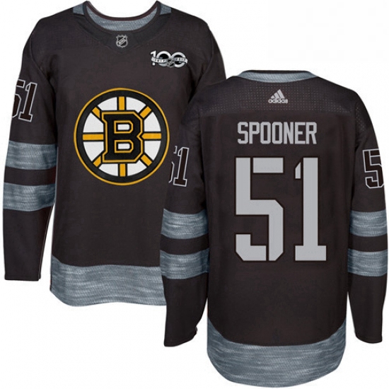 Mens Adidas Boston Bruins 51 Ryan Spooner Authentic Black 1917 2