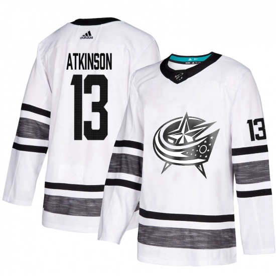 Mens Adidas Columbus Blue Jackets 13 Cam Atkinson White 2019 All Star Game Parley Authentic Stitched