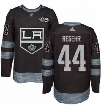 Mens Adidas Los Angeles Kings 44 Robyn Regehr Premier Black 1917 2017 100th Anniversary NHL Jersey