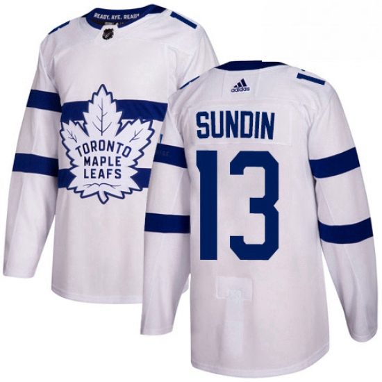 Mens Adidas Toronto Maple Leafs 13 Mats Sundin Authentic White 2