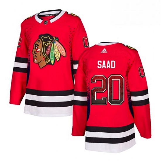 Mens Adidas Chicago Blackhawks 20 Brandon Saad Authentic Red Drift Fashion NHL Jersey