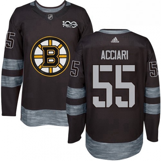 Mens Adidas Boston Bruins 55 Noel Acciari Premier Black 1917 2017 100th Anniversary NHL Jersey