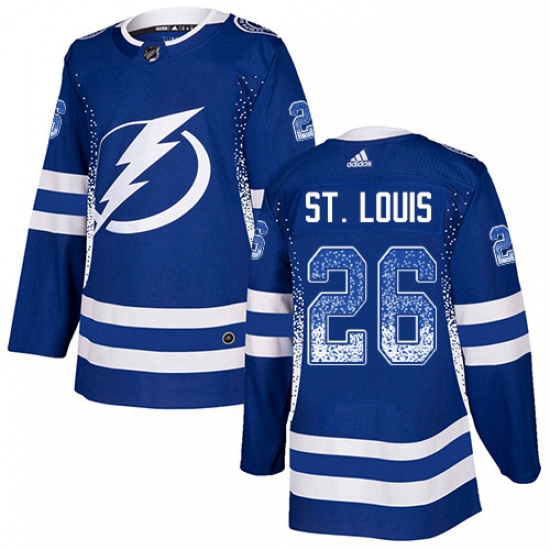 Mens Adidas Tampa Bay Lightning 26 Martin St Louis Authentic Blu