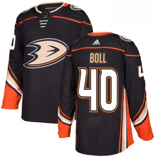 Mens Adidas Anaheim Ducks 40 Jared Boll Authentic Black Home NHL
