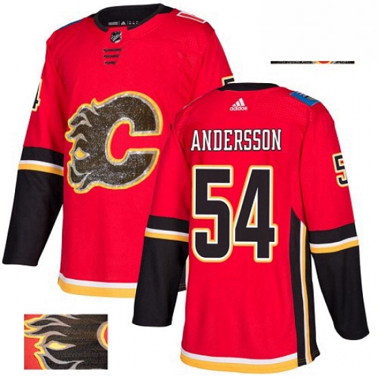 Mens Adidas Calgary Flames 54 Rasmus Andersson Authentic Red Fas