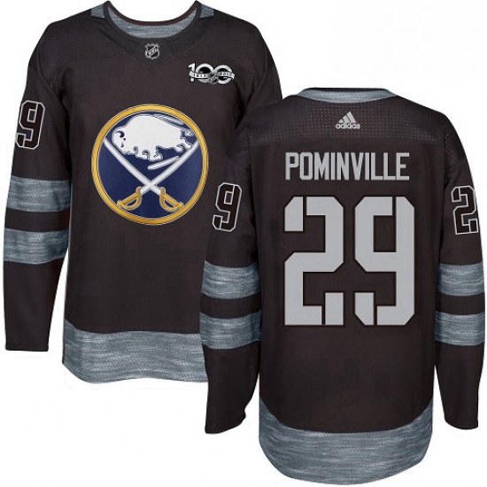 Mens Adidas Buffalo Sabres 29 Jason Pominville Authentic Black 1917 2017 100th Anniversary NHL Jerse