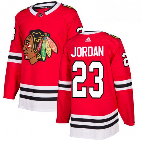 Mens Adidas Chicago Blackhawks 23 Michael Jordan Premier Red Home NHL Jersey