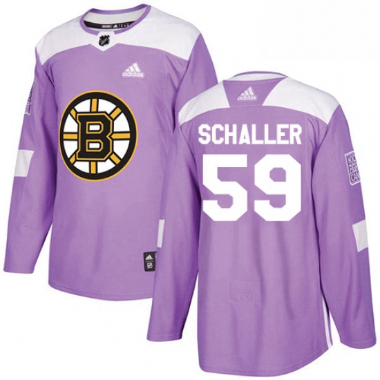 Mens Adidas Boston Bruins 59 Tim Schaller Authentic Purple Fight