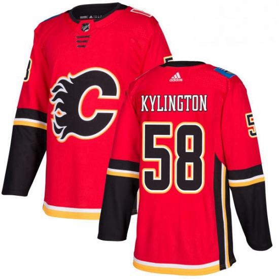 Mens Adidas Calgary Flames 58 Oliver Kylington Premier Red Home 