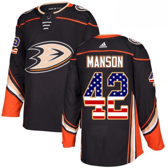 Mens Adidas Anaheim Ducks 42 Josh Manson Authentic Black USA Fla