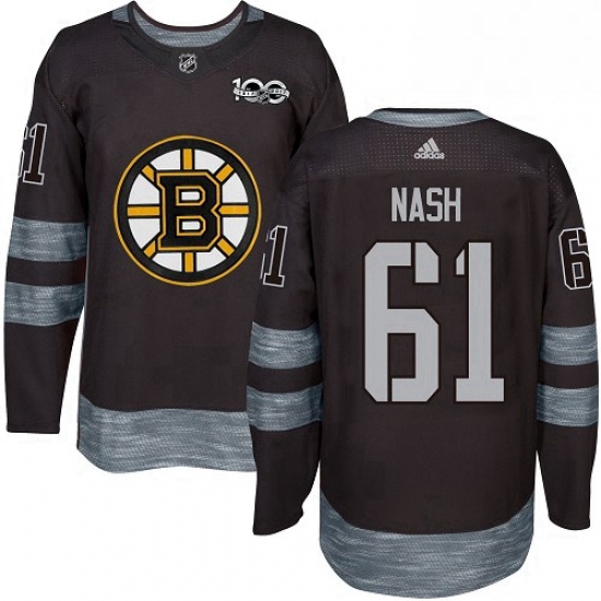 Mens Adidas Boston Bruins 61 Rick Nash Authentic Black 1917 2017 100th Anniversary NHL Jersey