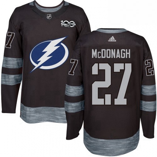 Mens Adidas Tampa Bay Lightning 27 Ryan McDonagh Authentic Black 1917 2017 100th Anniversary NHL Jer