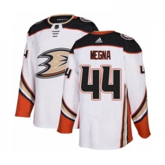 Mens Adidas Anaheim Ducks 44 Jaycob Megna Authentic White Away NHL Jersey