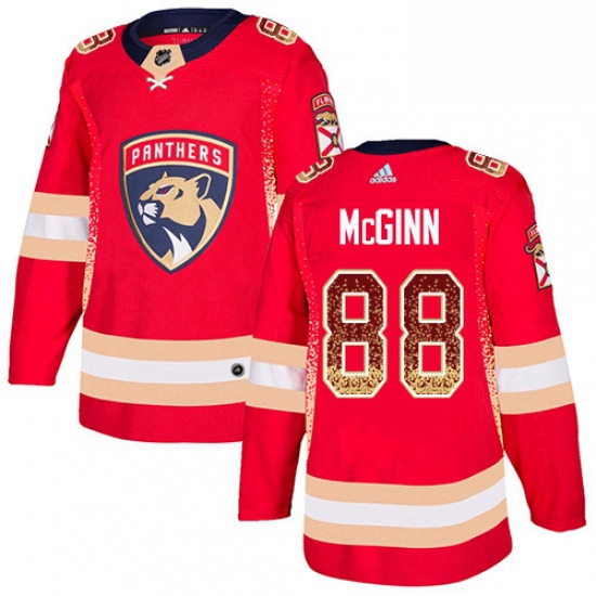 Mens Adidas Florida Panthers 88 Jamie McGinn Authentic Red Drift Fashion NHL Jersey