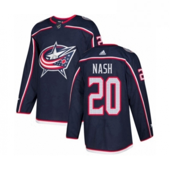 Mens Adidas Columbus Blue Jackets 20 Riley Nash Premier Navy Blue Home NHL Jersey