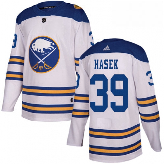 Mens Adidas Buffalo Sabres 39 Dominik Hasek Authentic White 2018 Winter Classic NHL Jersey