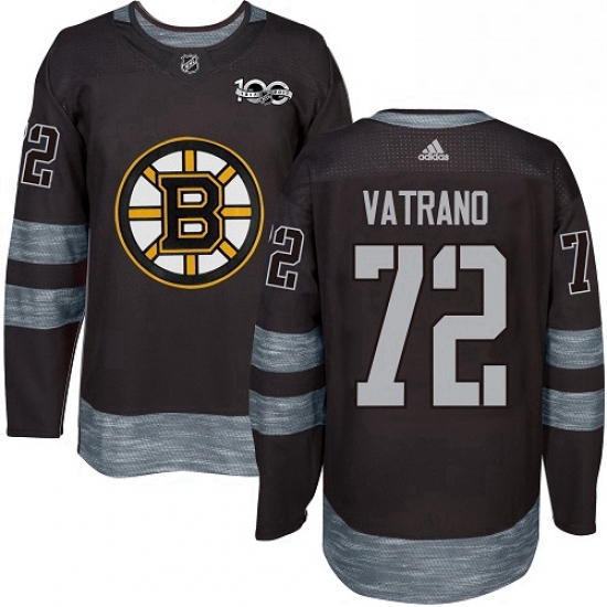 Mens Adidas Boston Bruins 72 Frank Vatrano Authentic Black 1917 2017 100th Anniversary NHL Jersey