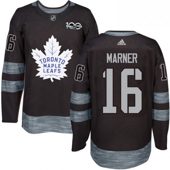 Mens Adidas Toronto Maple Leafs 16 Mitchell Marner Authentic Black 1917 2017 100th Anniversary NHL J