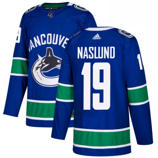 Mens Adidas Vancouver Canucks 19 Markus Naslund Authentic Blue Home NHL Jersey