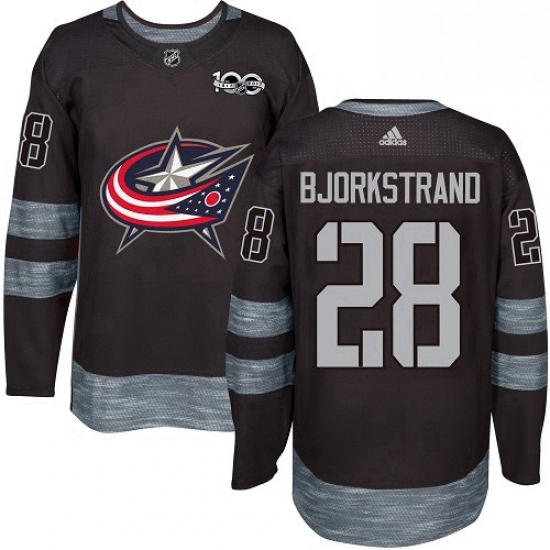 Mens Adidas Columbus Blue Jackets 28 Oliver Bjorkstrand Premier Black 1917 2017 100th Anniversary NH