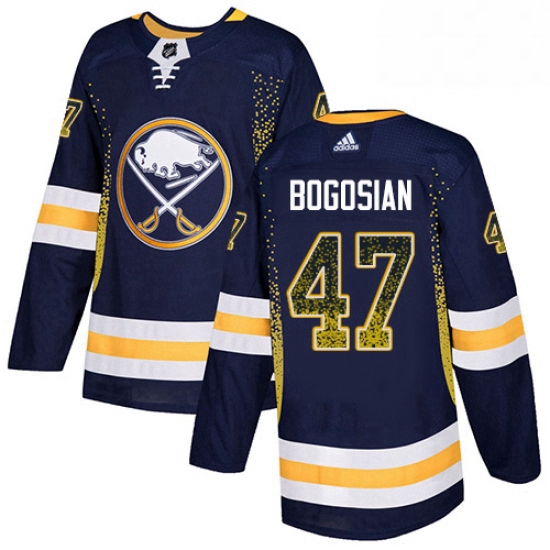 Mens Adidas Buffalo Sabres 47 Zach Bogosian Authentic Navy Blue Drift Fashion NHL Jersey