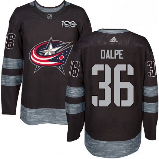 Mens Adidas Columbus Blue Jackets 36 Zac Dalpe Authentic Black 1917 2017 100th Anniversary NHL Jerse