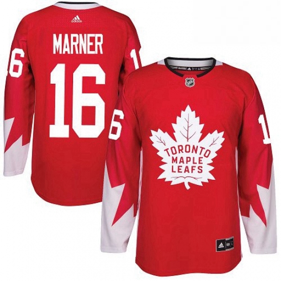 Mens Adidas Toronto Maple Leafs 16 Mitchell Marner Authentic Red Alternate NHL Jersey