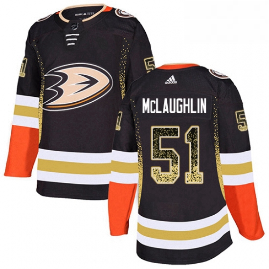 Mens Adidas Anaheim Ducks 51 Blake McLaughlin Authentic Black Drift Fashion NHL Jersey