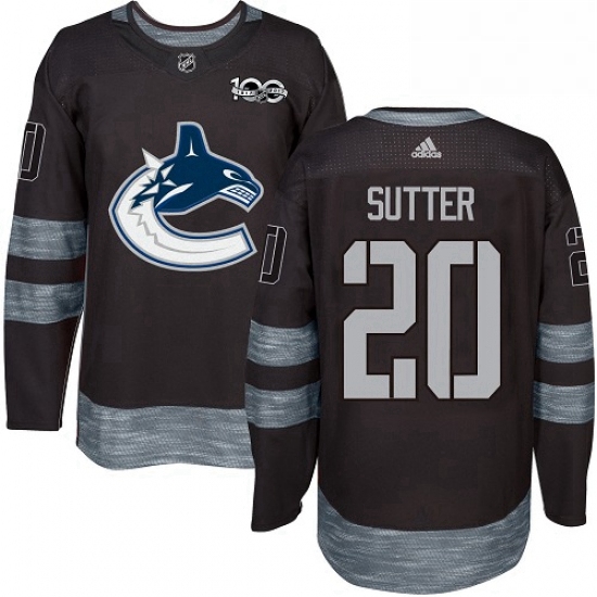 Mens Adidas Vancouver Canucks 20 Brandon Sutter Authentic Black 1917 2017 100th Anniversary NHL Jers