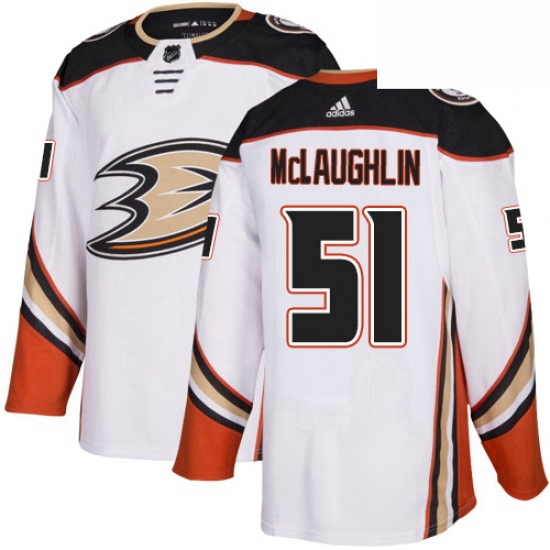 Mens Adidas Anaheim Ducks 51 Blake McLaughlin Authentic White Away NHL Jersey