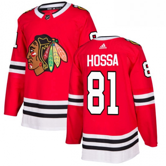 Mens Adidas Chicago Blackhawks 81 Marian Hossa Premier Red Home NHL Jersey