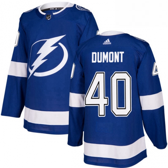 Mens Adidas Tampa Bay Lightning 40 Gabriel Dumont Authentic Royal Blue Home NHL Jersey