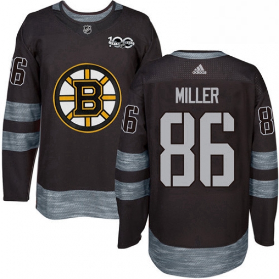 Mens Adidas Boston Bruins 86 Kevan Miller Premier Black 1917 2017 100th Anniversary NHL Jersey