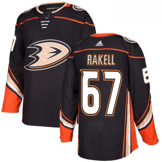 Mens Adidas Anaheim Ducks 67 Rickard Rakell Authentic Black Home NHL Jersey