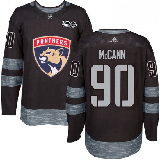 Mens Adidas Florida Panthers 90 Jared McCann Premier Black 1917 2017 100th Anniversary NHL Jersey