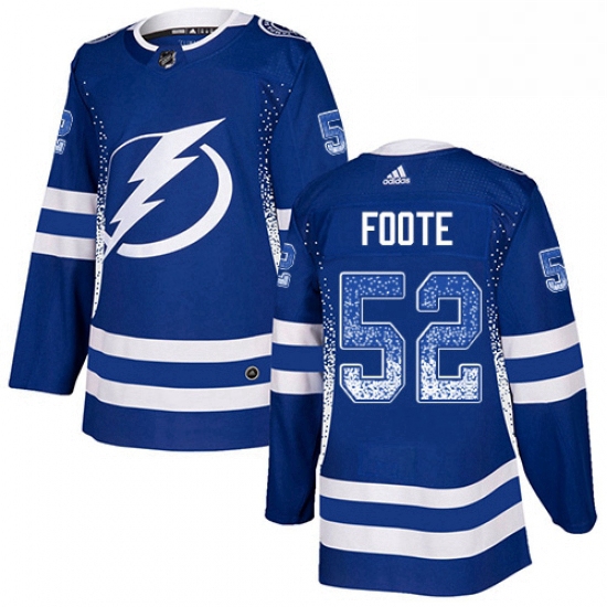 Mens Adidas Tampa Bay Lightning 52 Callan Foote Authentic Blue Drift Fashion NHL Jersey