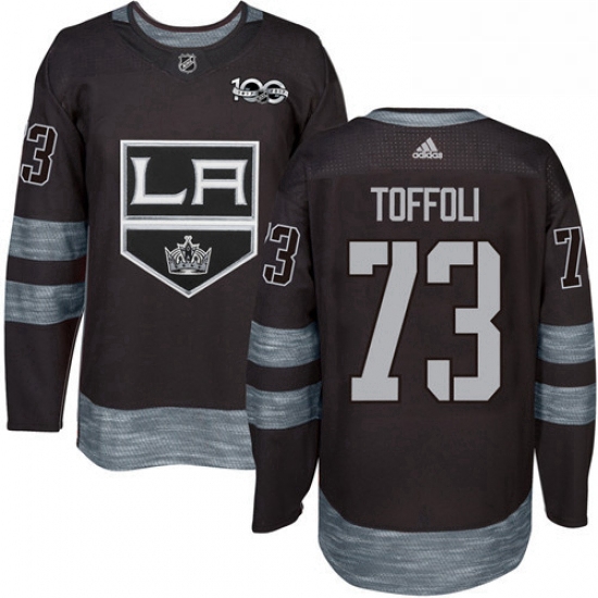 Mens Adidas Los Angeles Kings 73 Tyler Toffoli Authentic Black 1917 2017 100th Anniversary NHL Jerse