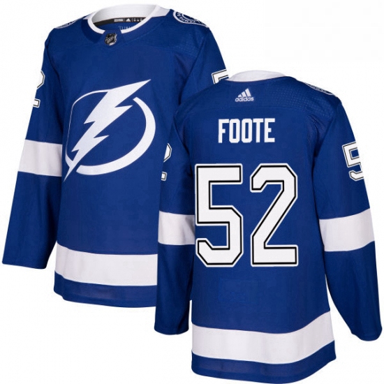 Mens Adidas Tampa Bay Lightning 52 Callan Foote Authentic Royal Blue Home NHL Jersey