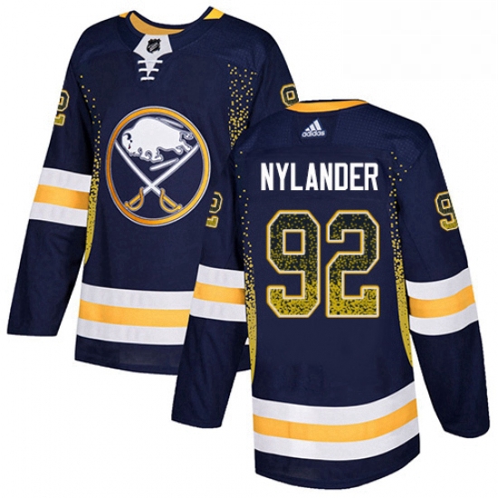 Mens Adidas Buffalo Sabres 92 Alexander Nylander Authentic Navy Blue Drift Fashion NHL Jersey