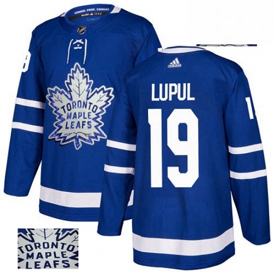 Mens Adidas Toronto Maple Leafs 19 Joffrey Lupul Authentic Royal Blue Fashion Gold NHL Jersey