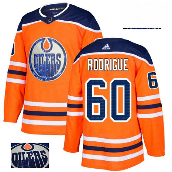 Mens Adidas Edmonton Oilers 60 Olivier Rodrigue Authentic Orange Fashion Gold NHL Jersey