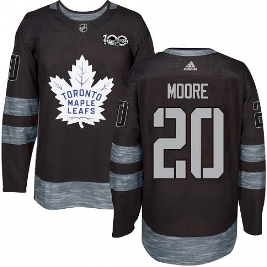 Mens Adidas Toronto Maple Leafs 20 Dominic Moore Authentic Black 1917 2017 100th Anniversary NHL Jer