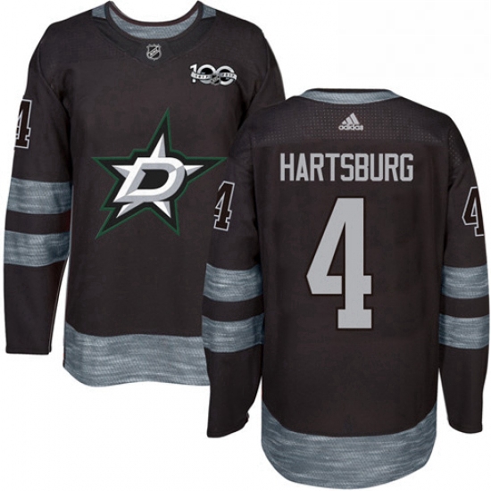 Mens Adidas Dallas Stars 4 Craig Hartsburg Authentic Black 1917 2017 100th Anniversary NHL Jersey