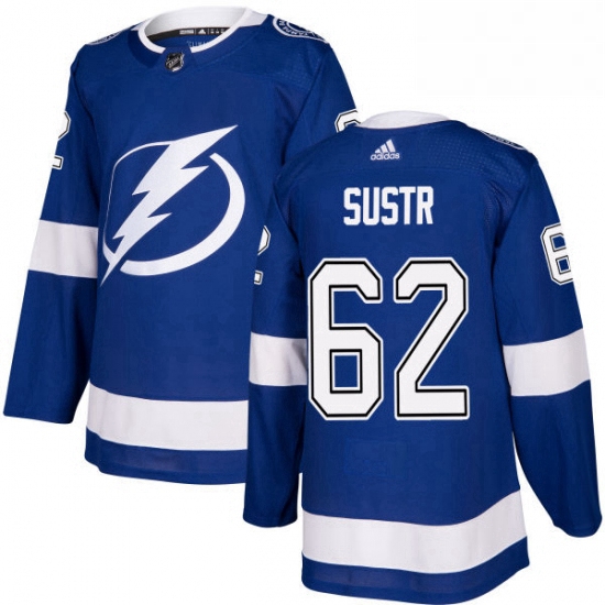 Mens Adidas Tampa Bay Lightning 62 Andrej Sustr Authentic Royal Blue Home NHL Jersey