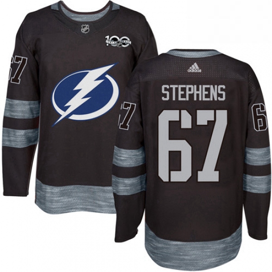 Mens Adidas Tampa Bay Lightning 67 Mitchell Stephens Authentic Black 1917 2017 100th Anniversary NHL