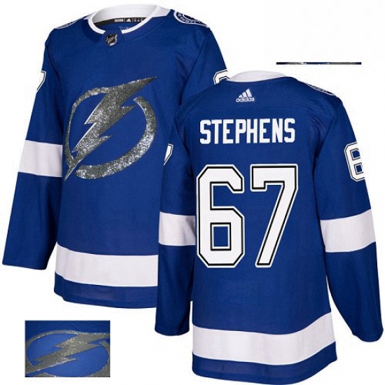 Mens Adidas Tampa Bay Lightning 67 Mitchell Stephens Authentic Royal Blue Fashion Gold NHL Jersey