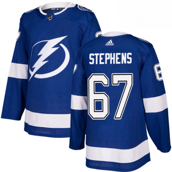 Mens Adidas Tampa Bay Lightning 67 Mitchell Stephens Authentic Royal Blue Home NHL Jersey