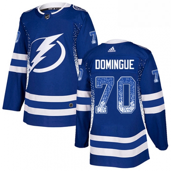 Mens Adidas Tampa Bay Lightning 70 Louis Domingue Authentic Blue Drift Fashion NHL Jersey