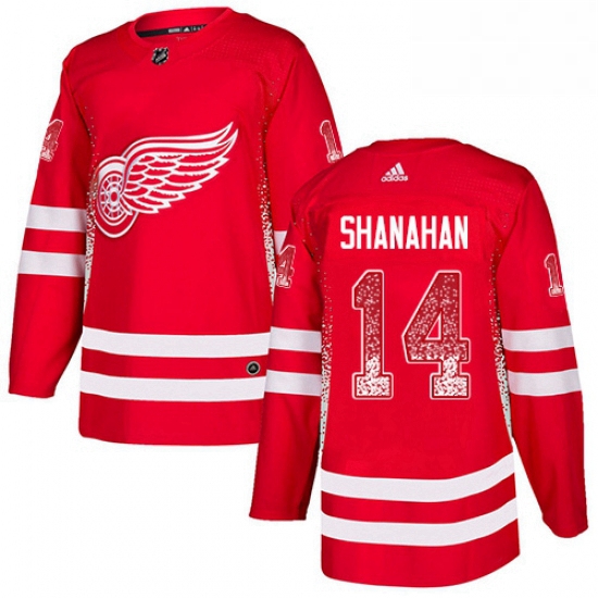 Mens Adidas Detroit Red Wings 14 Brendan Shanahan Authentic Red Drift Fashion NHL Jersey