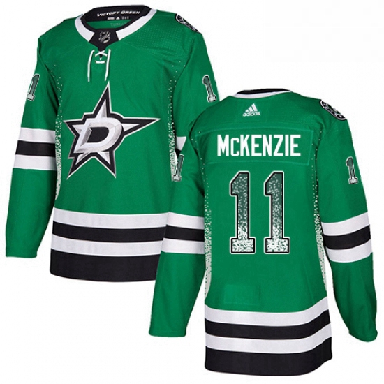 Mens Adidas Dallas Stars 11 Curtis McKenzie Authentic Green Drift Fashion NHL Jersey